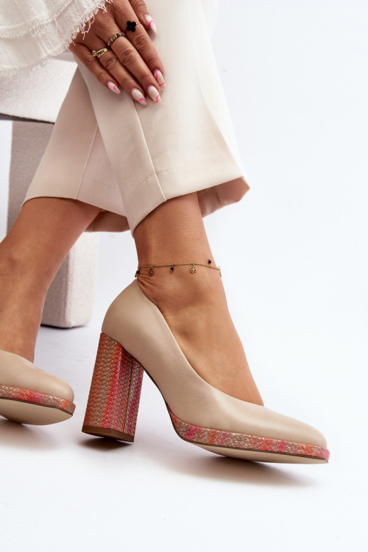 Zapatos con tacones Laura Messi 2746 color marfil Zapatos con tacones Laura Messi 2746 color marfil