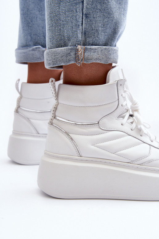 Zazoo 3392/X Femenino Piel zapatillas con una plataforma el color blanco Zazoo 3392/X Femenino Piel zapatillas con una plataforma el color blanco