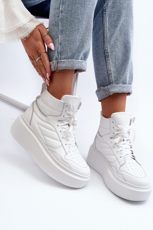 Zazoo 3392/X Femenino Piel zapatillas con una plataforma el color blanco Zazoo 3392/X Femenino Piel zapatillas con una plataforma el color blanco