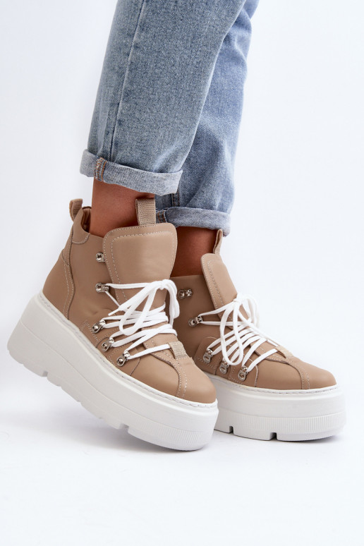 Zazoo 3416 Piel Femenino zapatillas beige Zazoo 3416 Piel Femenino zapatillas beige