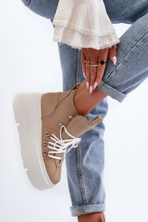 Zazoo 3416 Piel Femenino zapatillas beige Zazoo 3416 Piel Femenino zapatillas beige