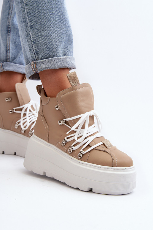 Zazoo 3416 Piel Femenino zapatillas beige Zazoo 3416 Piel Femenino zapatillas beige