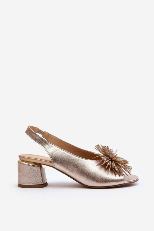 Sandalias de mujer con adornos Laura Messi 2719 color dorado Sandalias de mujer con adornos Laura Messi 2719 color dorado