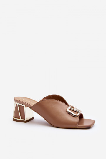 Estilo elegante zapatillas de mujer con tacones Laura Messi 2771 beige