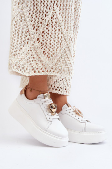 Femenino Piel Zapatillas modelo zapatos. CheBello 4411 el color blanco 2