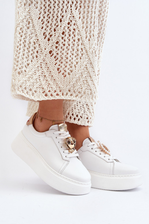 Femenino Piel Zapatillas modelo zapatos. CheBello 4411 el color blanco Femenino Piel Zapatillas modelo zapatos. CheBello 4411 el color blanco