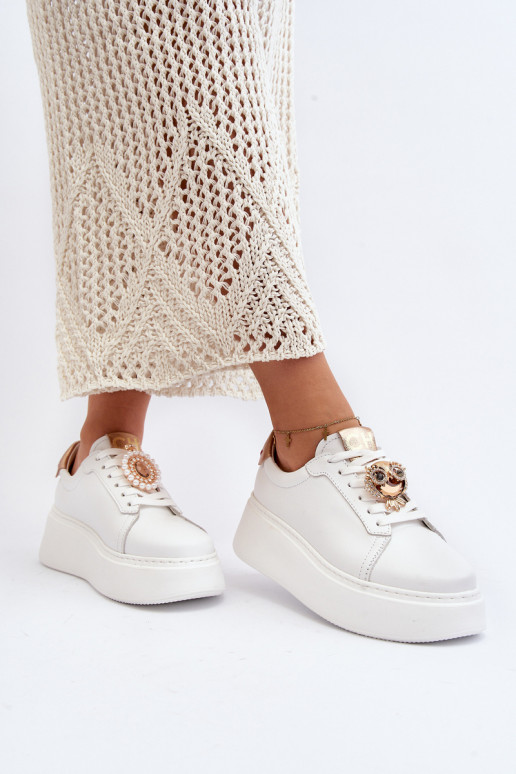 Femenino Piel Zapatillas modelo zapatos. CheBello 4411 el color blanco Femenino Piel Zapatillas modelo zapatos. CheBello 4411 el color blanco