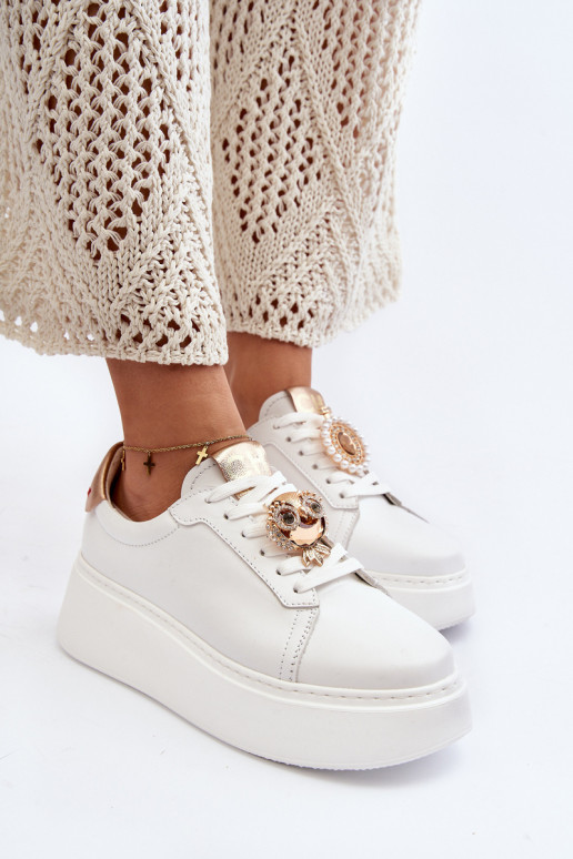 Femenino Piel Zapatillas modelo zapatos. CheBello 4411 el color blanco Femenino Piel Zapatillas modelo zapatos. CheBello 4411 el color blanco