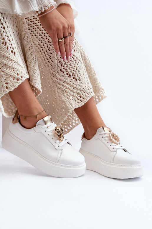 Femenino Piel Zapatillas modelo zapatos. CheBello 4411 el color blanco Femenino Piel Zapatillas modelo zapatos. CheBello 4411 el color blanco