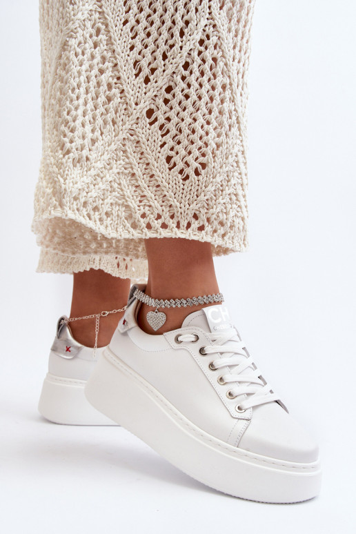 Piel Femenino Zapatillas modelo zapatos. con una pulsera CheBello 4406 el color blanco Piel Femenino Zapatillas modelo zapatos. con una pulsera CheBello 4406 el color blanco