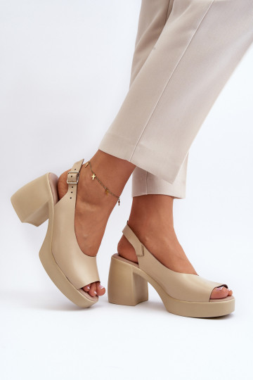 Zazoo 40376 Sandalias de mujer En tacones enormes beige