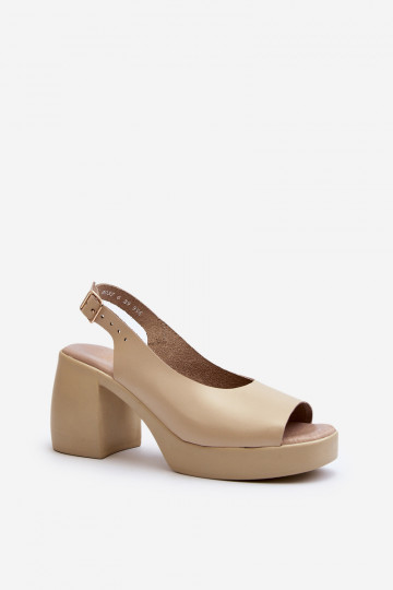 Zazoo 40376 Sandalias de mujer En tacones enormes beige 2