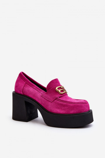 Zazoo 20170 zapatos de gamuza Femenino con tacones color rosa 2