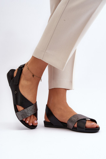 Sandalias de mujer Zazoo 40141 con cierres adhesivos color negro