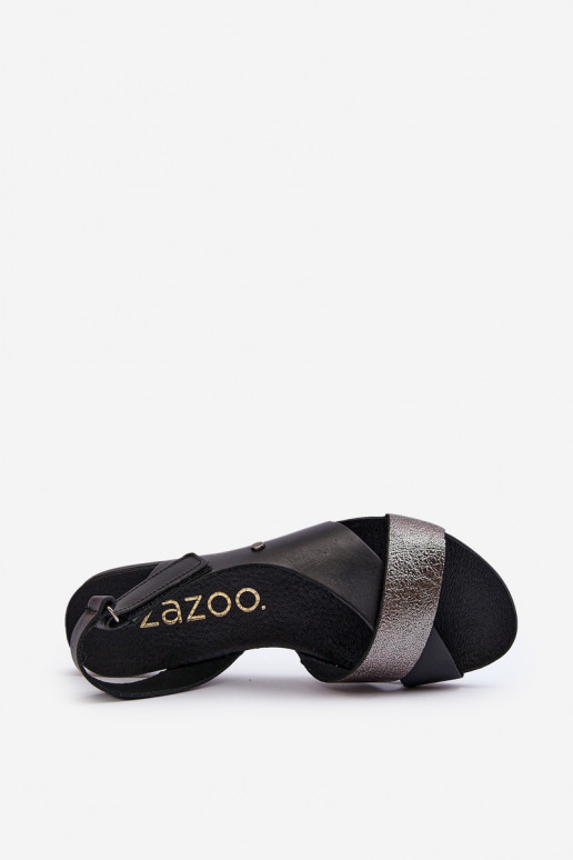 Zazoo 40141 Sandalias de mujer con sujetadores adhesivos de color negro Zazoo 40141 Sandalias de mujer con sujetadores adhesivos de color negro