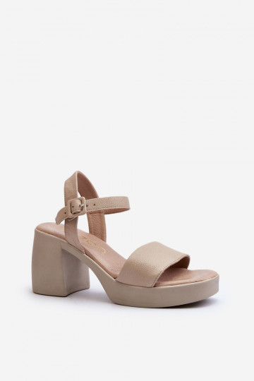 Sandalias de mujer Zazoo 40386 en color arena