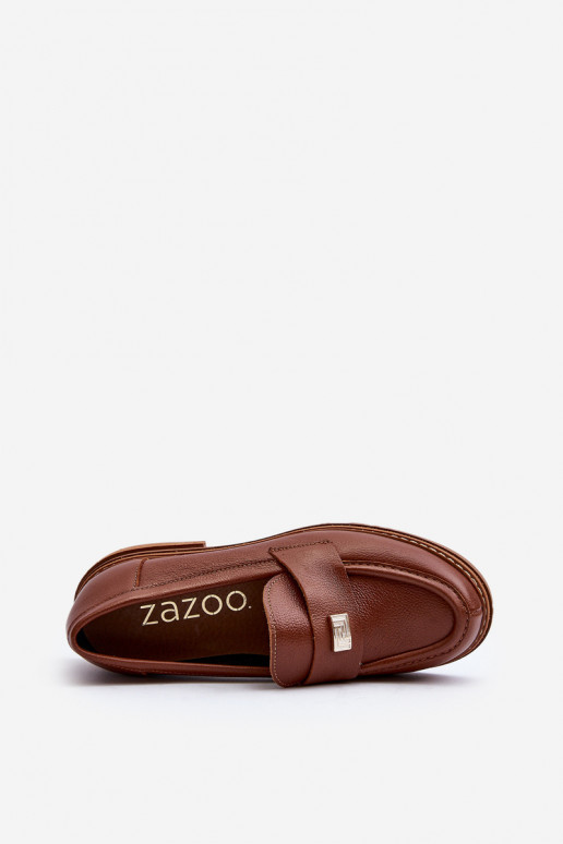 Zazoo 20165 Piel mocasines de mujer color marrón Zazoo 20165 Piel mocasines de mujer color marrón