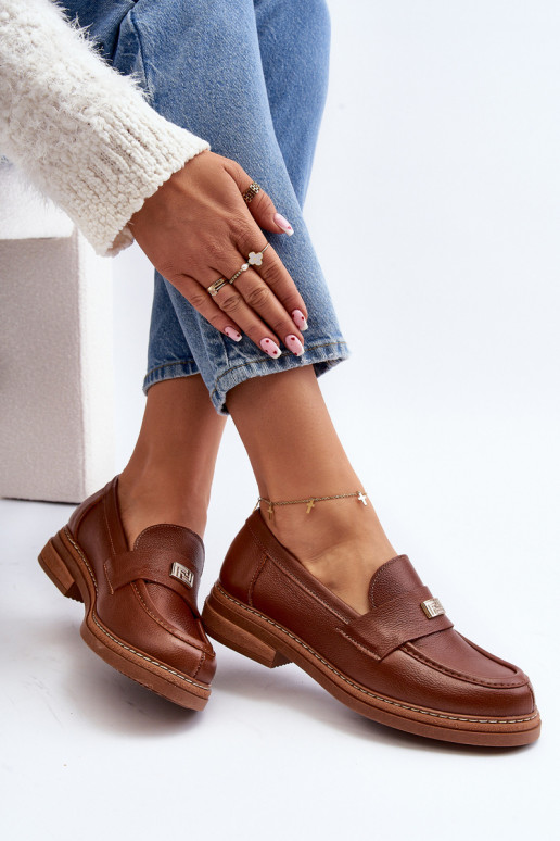 Zazoo 20165 Piel mocasines de mujer color marrón Zazoo 20165 Piel mocasines de mujer color marrón