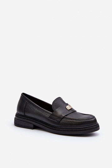 Zazoo 20165 Piel mocasines de mujer de color negro