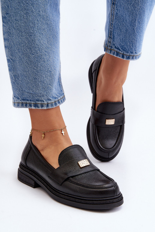 Zazoo 20165 Piel mocasines de mujer de color negro Zazoo 20165 Piel mocasines de mujer de color negro