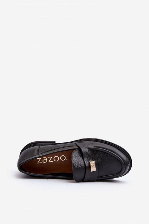 Zazoo 20165 Piel mocasines de mujer de color negro Zazoo 20165 Piel mocasines de mujer de color negro