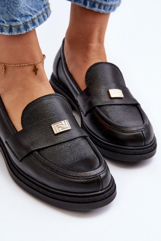 Zazoo 20165 Piel mocasines de mujer de color negro Zazoo 20165 Piel mocasines de mujer de color negro