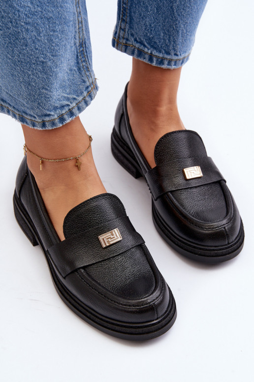 Zazoo 20165 Piel mocasines de mujer de color negro Zazoo 20165 Piel mocasines de mujer de color negro