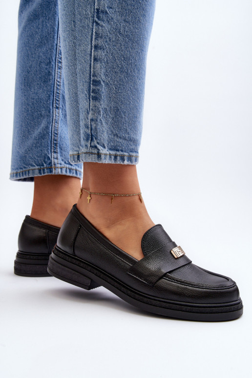 Zazoo 20165 Piel mocasines de mujer de color negro Zazoo 20165 Piel mocasines de mujer de color negro