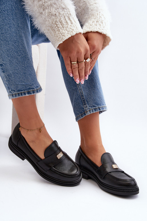 Zazoo 20165 Piel mocasines de mujer de color negro Zazoo 20165 Piel mocasines de mujer de color negro