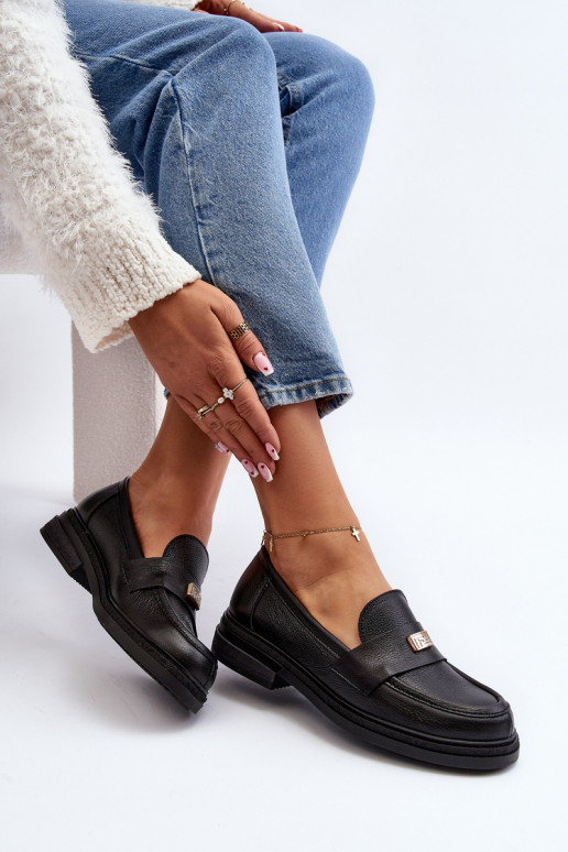 Zazoo 20165 Piel mocasines de mujer de color negro Zazoo 20165 Piel mocasines de mujer de color negro