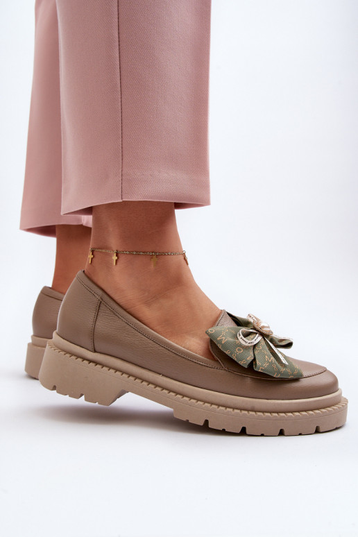 Femenino Piel Mocasines con cintas Laura Messi 2787 beige Femenino Piel Mocasines con cintas Laura Messi 2787 beige