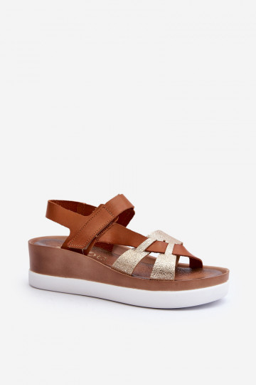 Sandalias de mujer Zazoo 40397 con plataforma color marrón 2