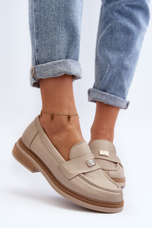 Zazoo 20165 Piel mocasines de mujer beige Zazoo 20165 Piel mocasines de mujer beige