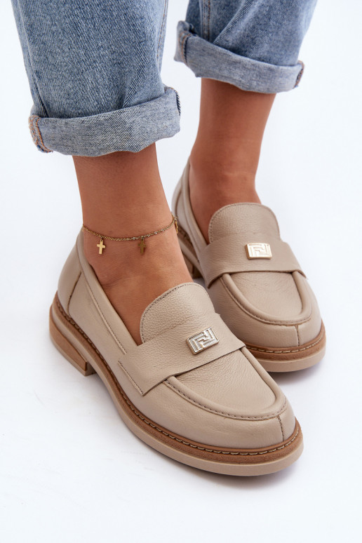 Zazoo 20165 Piel mocasines de mujer beige Zazoo 20165 Piel mocasines de mujer beige