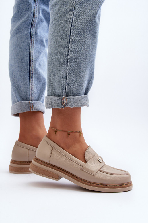 Zazoo 20165 Piel mocasines de mujer beige Zazoo 20165 Piel mocasines de mujer beige