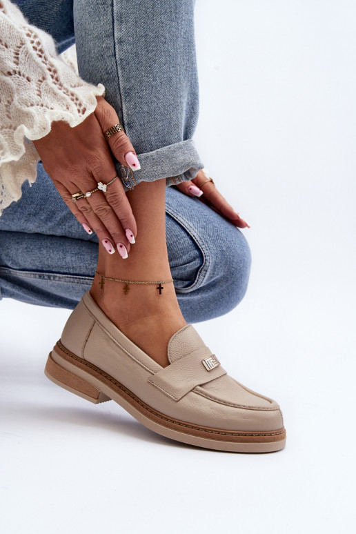 Zazoo 20165 Piel mocasines de mujer beige Zazoo 20165 Piel mocasines de mujer beige