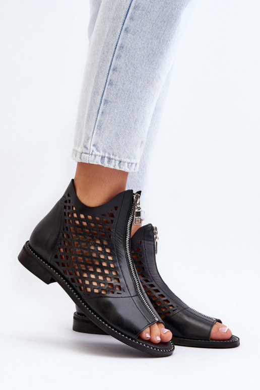 Zazoo 977/L Piel Sandalias caladas Al castillo de color negro Zazoo 977/L Piel Sandalias caladas Al castillo de color negro