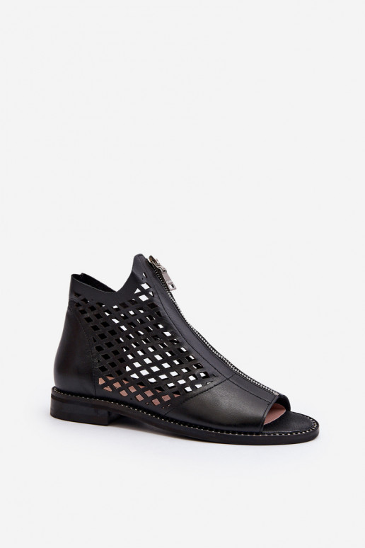 Zazoo 977/L Piel Sandalias caladas Al castillo de color negro Zazoo 977/L Piel Sandalias caladas Al castillo de color negro