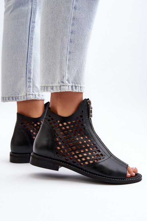 Zazoo 977/L Piel Sandalias caladas Al castillo de color negro Zazoo 977/L Piel Sandalias caladas Al castillo de color negro