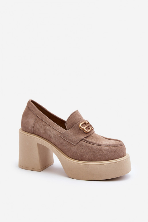 Zazoo 20170 zapatos de gamuza Femenino con tacones beige Zazoo 20170 zapatos de gamuza Femenino con tacones beige