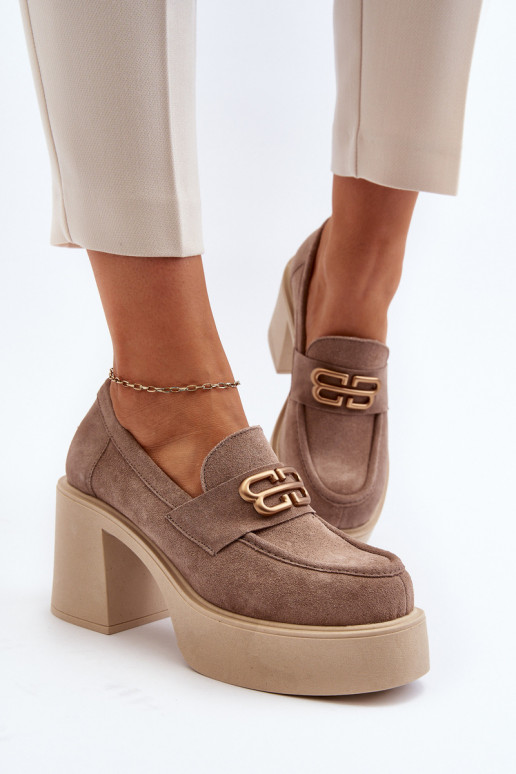 Zazoo 20170 zapatos de gamuza Femenino con tacones beige Zazoo 20170 zapatos de gamuza Femenino con tacones beige