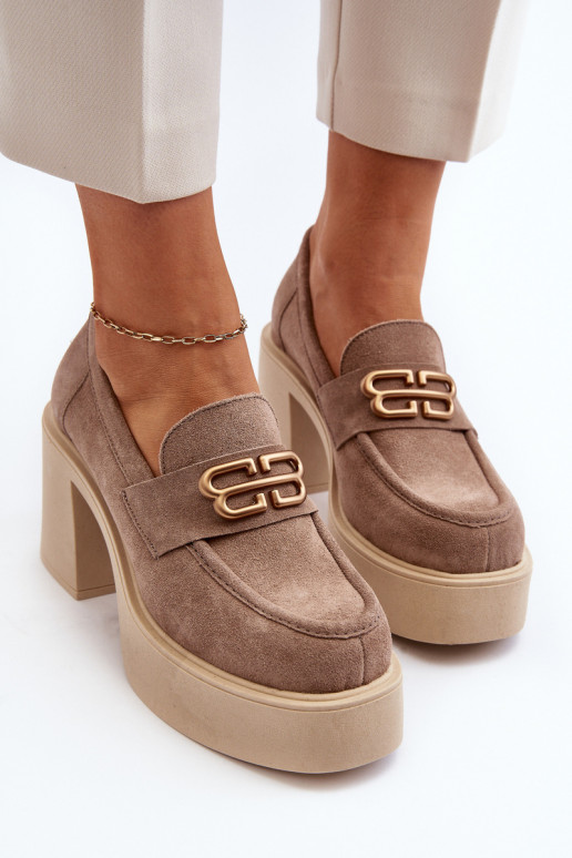 Zazoo 20170 zapatos de gamuza Femenino con tacones beige Zazoo 20170 zapatos de gamuza Femenino con tacones beige