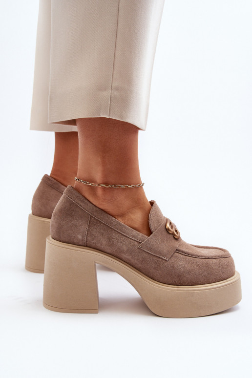 Zazoo 20170 zapatos de gamuza Femenino con tacones beige Zazoo 20170 zapatos de gamuza Femenino con tacones beige