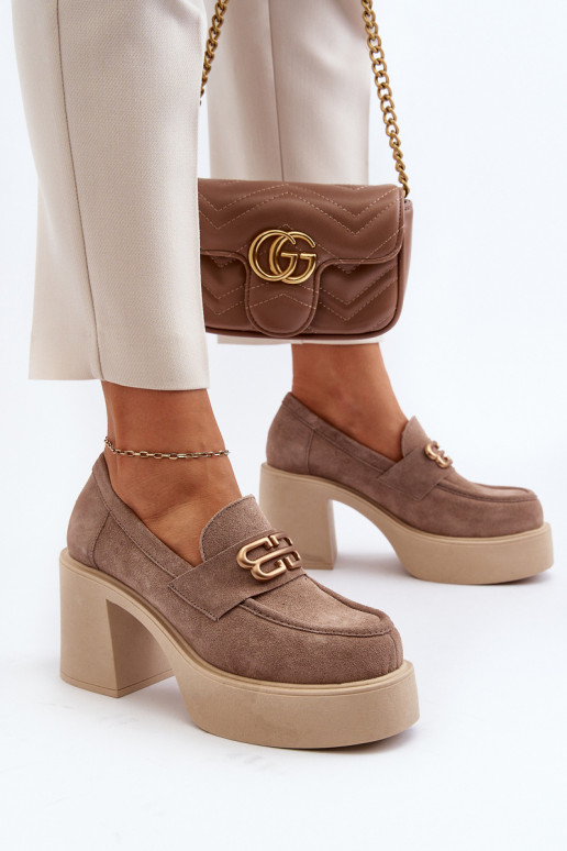 Zazoo 20170 zapatos de gamuza Femenino con tacones beige Zazoo 20170 zapatos de gamuza Femenino con tacones beige