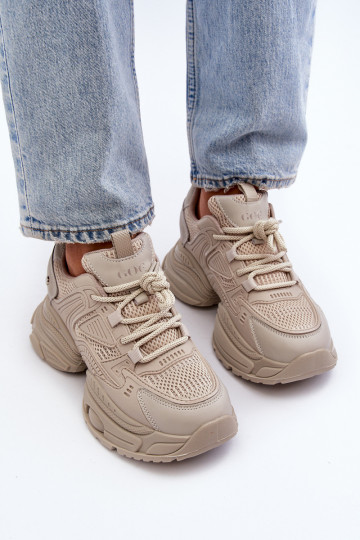 Zapatillas modelo zapatos. con suelas masivas de moda GOE NN2N4046 beige 2