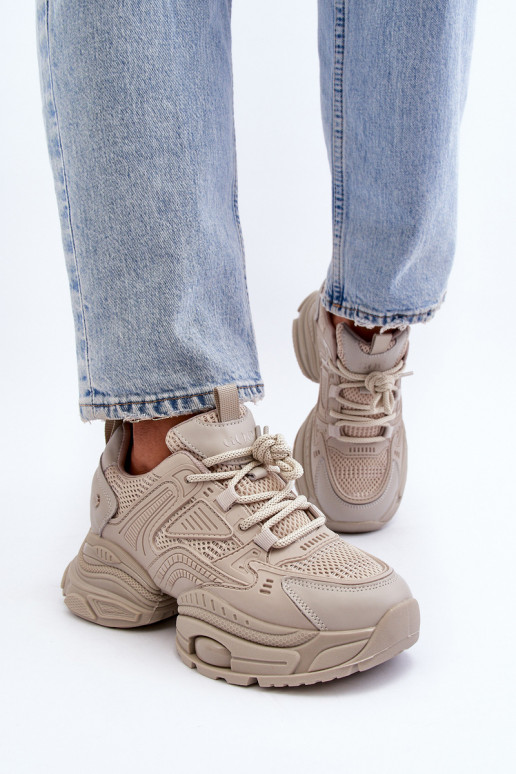 Zapatillas modelo zapatos. con suelas masivas de moda GOE NN2N4046 beige