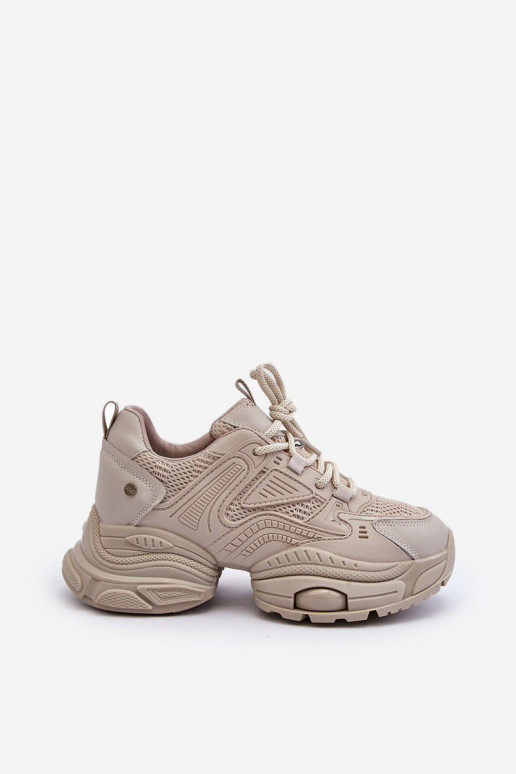 Zapatillas modelo zapatos. con suelas masivas de moda GOE NN2N4046 beige