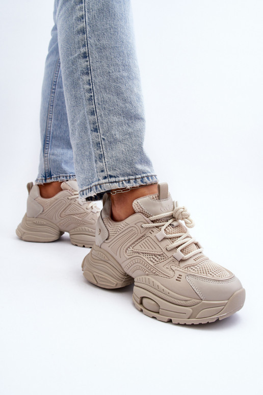 Zapatillas modelo zapatos. con suelas masivas de moda GOE NN2N4046 beige