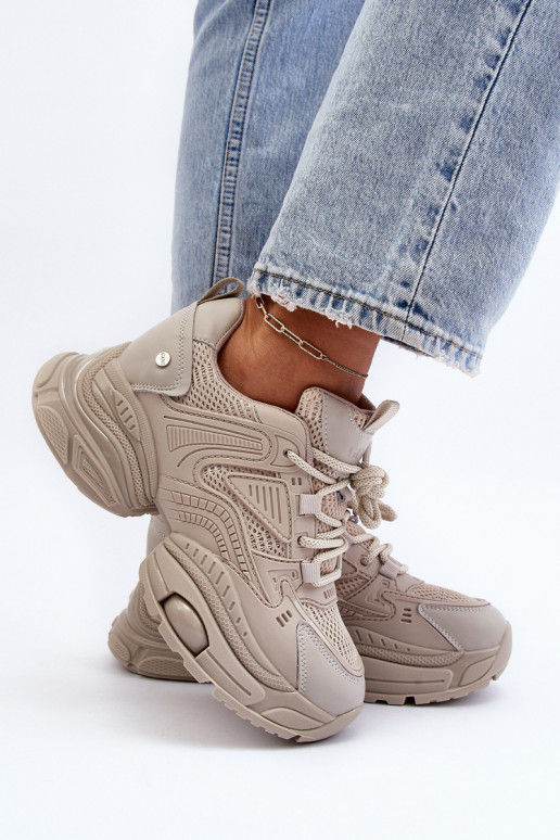 Zapatillas modelo zapatos. con suelas masivas de moda GOE NN2N4046 beige