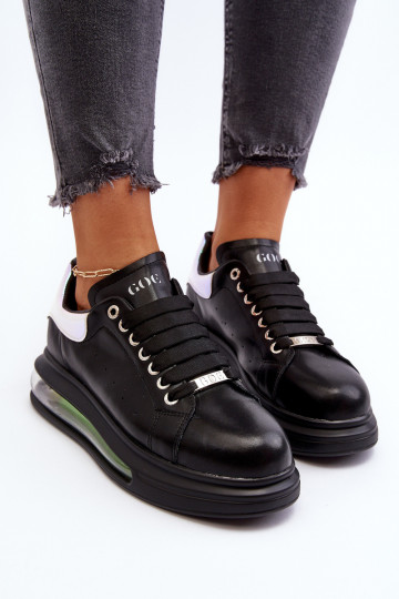 Zapatillas deportivas de cuero para mujer GOE NN2N4030 color negro